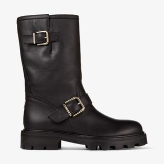 Jimmy Choo, Biker II Leather Shearling Lining Boots