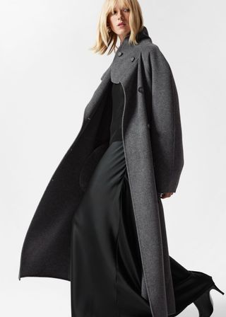 Wool Funnel-Collar Coat