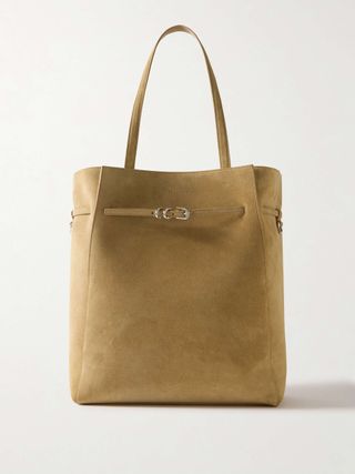 Voyou Medium Buckle-Embellished Suede Tote