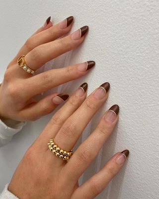 Chocolate brown nail art