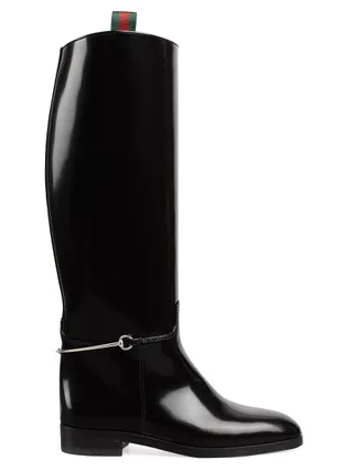 Gucci, Slim Horsebit Leather Boots