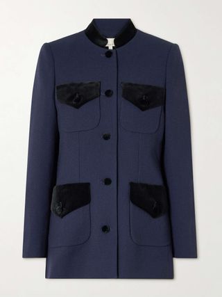 + the Vanguard Raja Velvet-Trimmed Wool Jacket