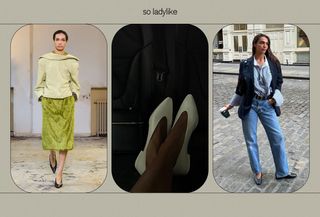 a collage of runway and influencer images featuring the top fall 2024 shoe trends