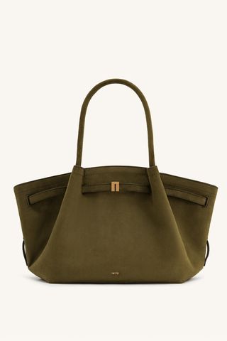 JW Pei Hana Medium Faux Suede Tote Bag - Dark Olive