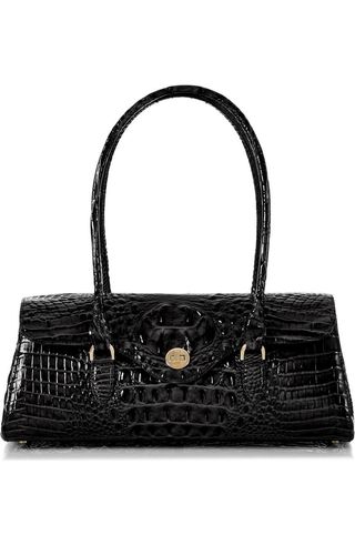 Dayan Croc Embossed Leather Satchel