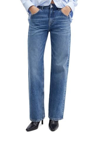 Mid Rise Straight Leg Jeans