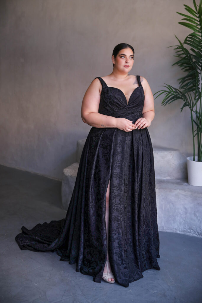 plus size wedding dress Studio Leavana Feather Kissed Collection