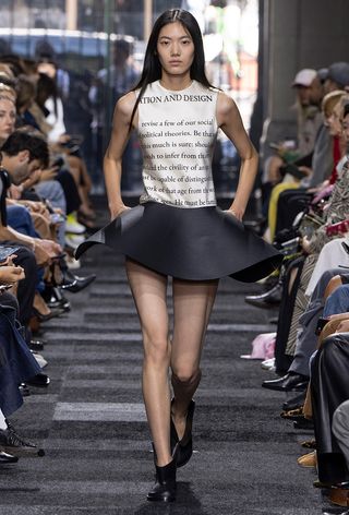 a model on the JW Anderson spring 2025 runway