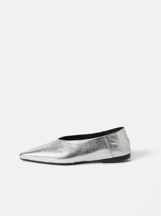 Linnie Flat Pointed Ballerina | Silver