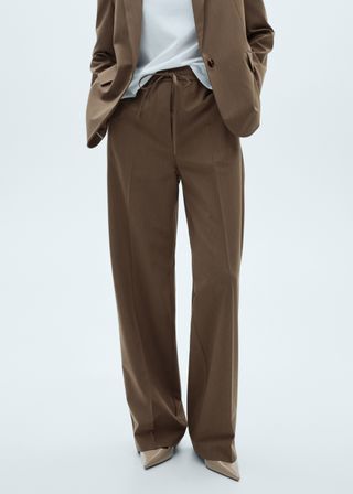 Elastic-Waist Straight Pants