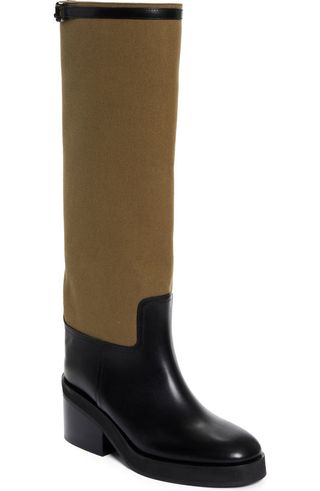 Yasmin Mixed Media Knee High Boot