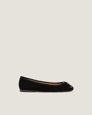 Lou Black Suede Leather Ballerina