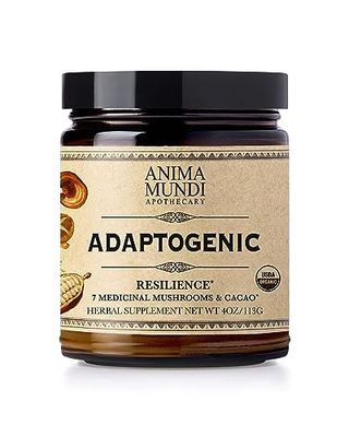 Anima Mundi Organic Mushroom Supplement - Adaptogenic Mushrooms + Cacao - Uplifting Mushroom Powder With Organic Lions Mane, Shiitake, Chaga & More - Add to Coffee, Tea & Smoothies (4oz / 113g)