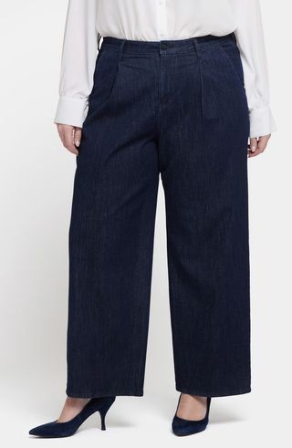 Teresa Pleated Ankle Wide Leg Jeans