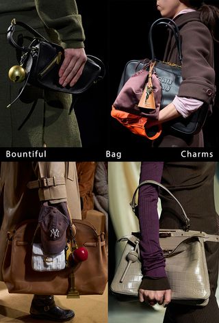 A collage showing some of the biggest fall bag trends for 2024.