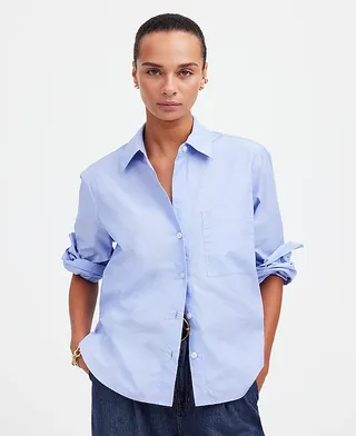 madewell, Easy Y-Neck Button-Up Shirt