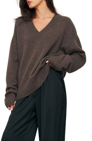 Jadey Cashmere & Wool V-Neck Sweater