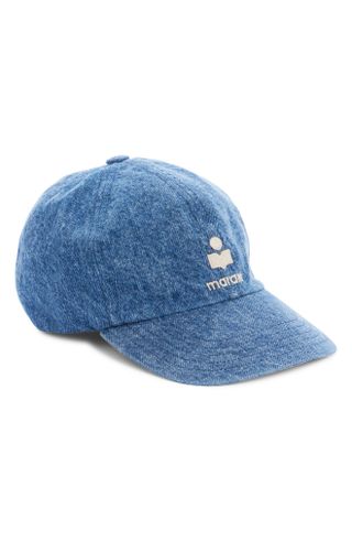 Isabel Marant, Embroidered Logo Denim Baseball Cap