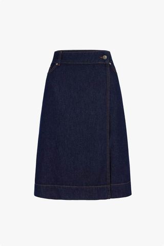 Hazel Knee Length Denim Skirt