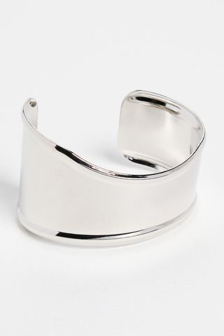 By Adina Eden Indented Curved Wide Bangle Bracelet