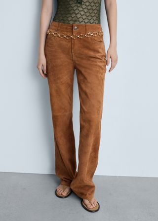 Straight-Fit Leather Trousers