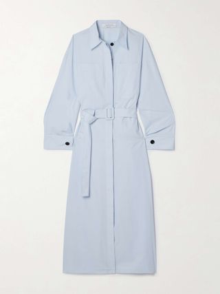 + Net Sustain Belted Organic Cotton-Poplin Midi Shirt Dress