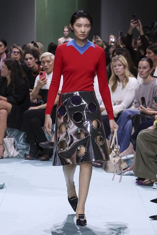 polo shirts and skirts at milan fashion week spring summer 2025