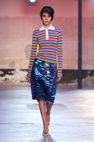 polo shirts and skirts at milan fashion week spring summer 2025