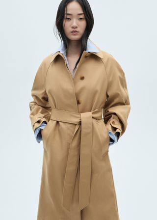 Cotton Trench Coat With Belt