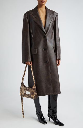 Ovittor Faux Leather Coat