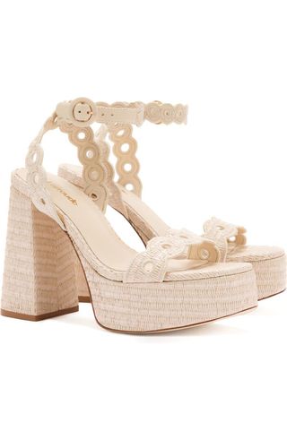 Dolly Embroidered Raffia Platform Sandal