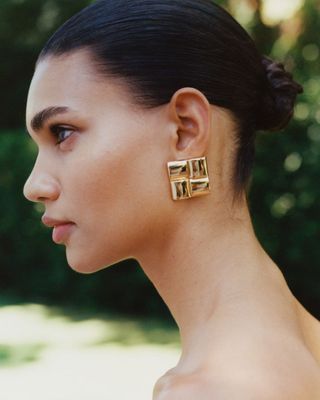 MANGO, Earrings With Geometric Relief