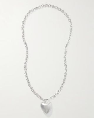 ROXANNE ASSOULIN, The Puffy Heart Silver-Tone Necklace