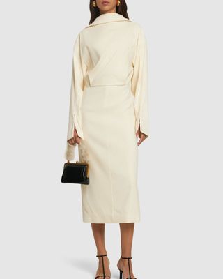 Carven , Wool Blend Midi Dress