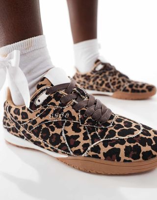 Asos Design Downtime Football Style Sneakers in Leopard