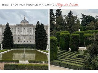 a collage of images featuring Helena and Lucia Cuesta's city guide to Madrid