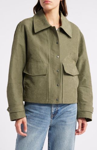 Crop Cotton Blend Field Jacket