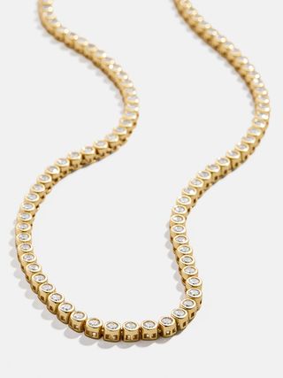 Amalie 18k Gold Tennis Necklace - Clear/gold