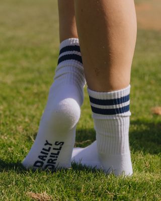 Varsity Socks - White & Navy