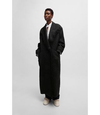 Naomi X Boss Oversize-Fit Coat in Wool