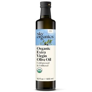 Sky Organics Organic Extra Virgin Olive Oil for Cooking, 100% Pure & Cold Pressed Usda Certified and Unfiltered, Bright, Fresh Autentic Flavor, Sourced From Small Organic Farmers in Greece, 16.9 Fl Oz