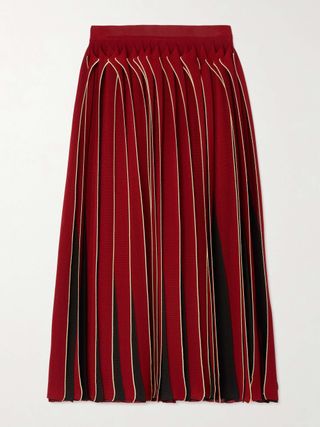 Paneled Cotton Midi Skirt