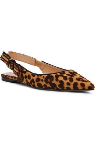 Olsen Slingback Genuine Calf Hair Pointed Toe Flat