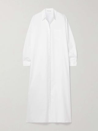 Avery Oversized Cotton-Blend Poplin Maxi Shirt Dress