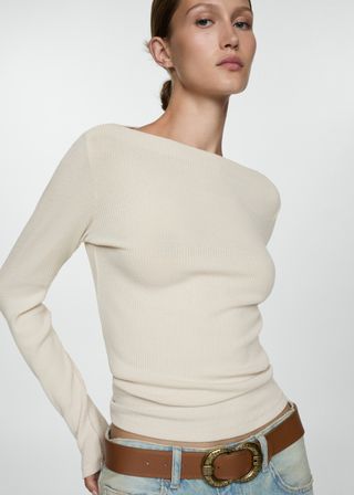 Long-Sleeved Knitted T-Shirt