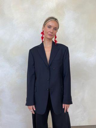 VINTAGE, Vintage Navy Wool + Cashmere Blazer