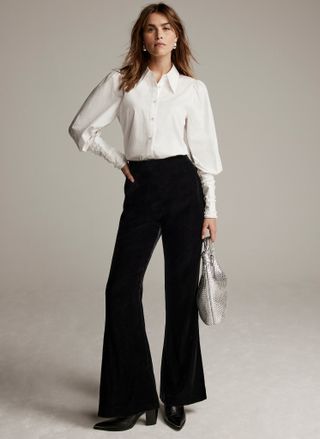 Black Velvet Wide Trousers