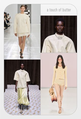 a collage of runway imagery from the spring 2025 shows in Milan