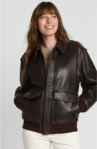 Willis and Geiger Leather Bomber Jacket