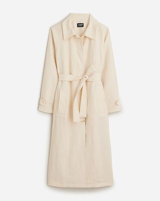 Collection Lightweight Trench Coat in Linen-Cupro Blend